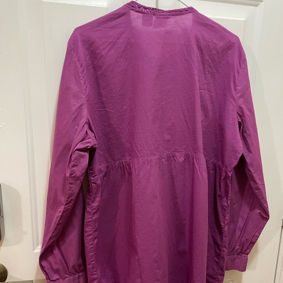 Caribbean Joe 100% cotton womens tunic with long sleeves hook and eye closures - Picture 2 of 8